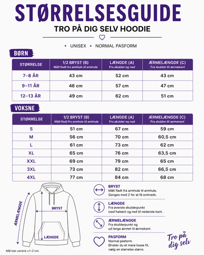 TRO PÅ DIG SELV - SORT HOODIE (Voksen)
