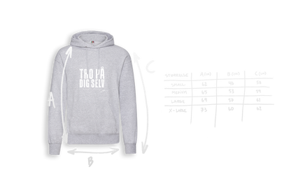 TRO PÅ DIG SELV - GRÅ HOODIE (Voksen)