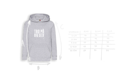 TRO PÅ DIG SELV - GRÅ HOODIE (Børn)