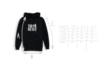 TRO PÅ DIG SELV - SORT HOODIE (Børn)