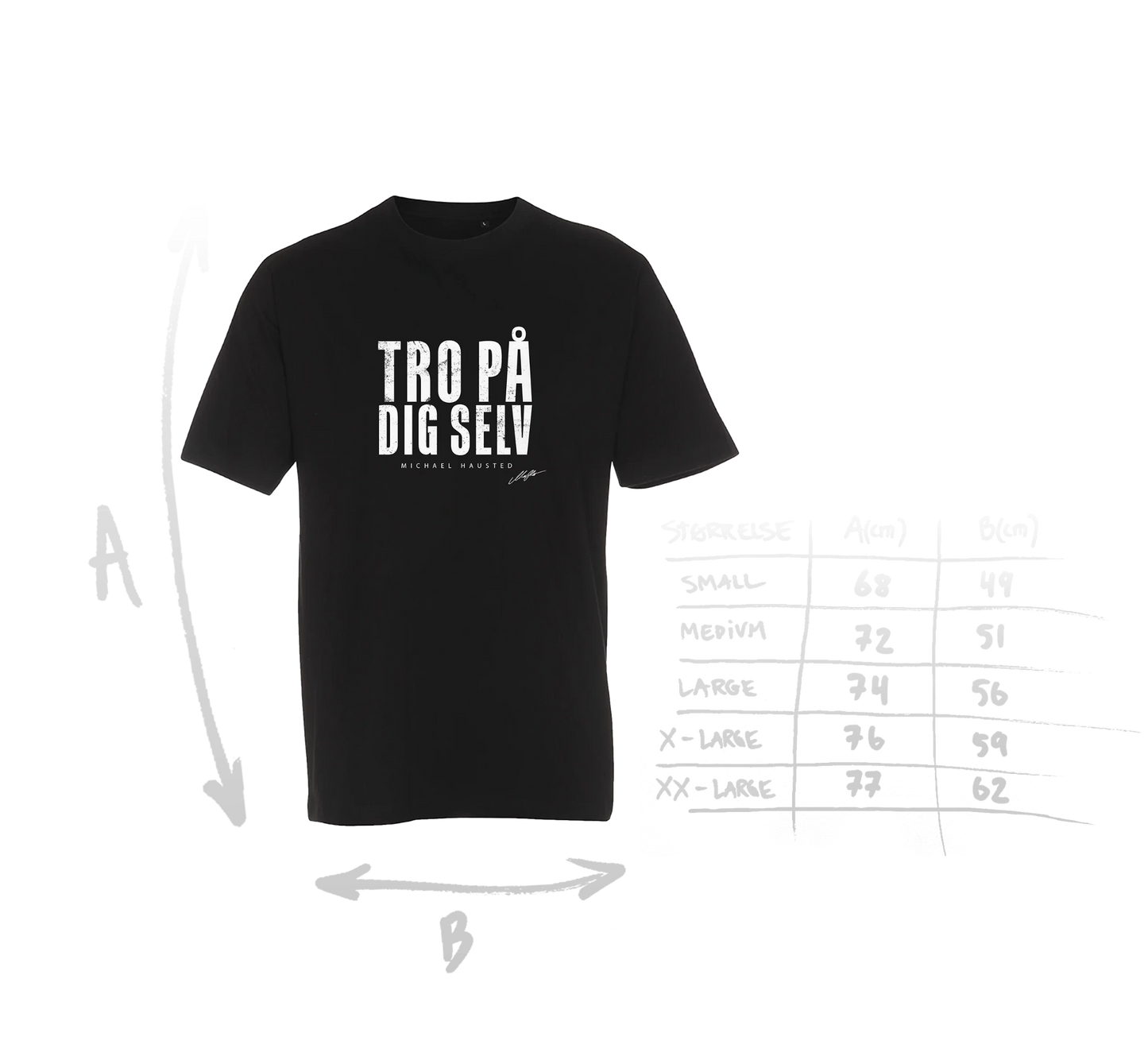 SORT TRO PÅ SIG SELV T-SHIRT - (Voksen)